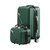 Mazam 2PCS Luggage Set TSA Lock Hard Case Green - Rear View