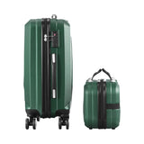 Mazam 2PCS Luggage Set TSA Lock Hard Case Green - 45-Degree Angle