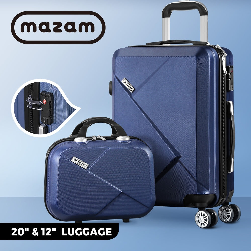 Mazam 2PCS Luggage Set TSA Lock Hard Case Navy