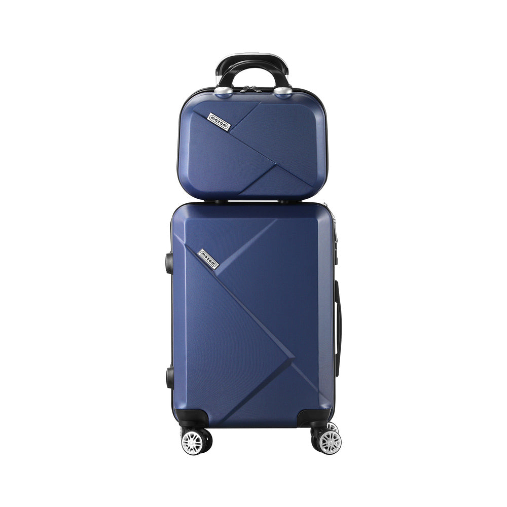 Mazam 2PCS Luggage Set TSA Lock Hard Case Navy