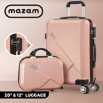 Mazam 2PCS Luggage Set TSA Lock Hard Case Pink