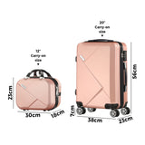 Mazam 2PCS Luggage Set TSA Lock Hard Case Pink - Rear View