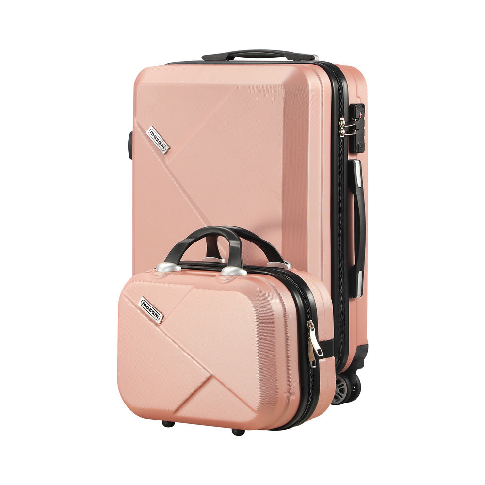 Mazam 2PCS Luggage Set TSA Lock Hard Case Pink