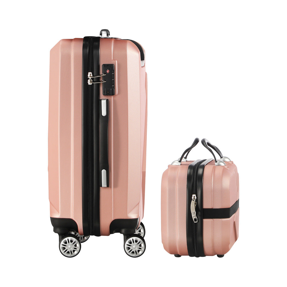 Mazam 2PCS Luggage Set TSA Lock Hard Case Pink