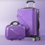Mazam 2PCS Luggage Set TSA Lock Hard Case Purple - Top-Down View