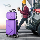 Mazam 2PCS Luggage Set TSA Lock Hard Case Purple