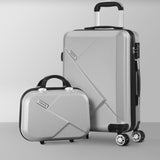 Mazam 2PCS Luggage Set TSA Lock Hard Case Silver - Close-Up Angle