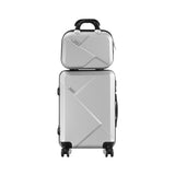 Mazam 2PCS Luggage Set TSA Lock Hard Case Silver - Rear View