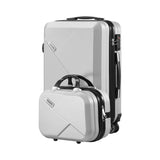 Mazam 2PCS Luggage Set TSA Lock Hard Case Silver - 45-Degree Angle