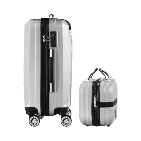 Mazam 2PCS Luggage Set TSA Lock Hard Case Silver, image 2