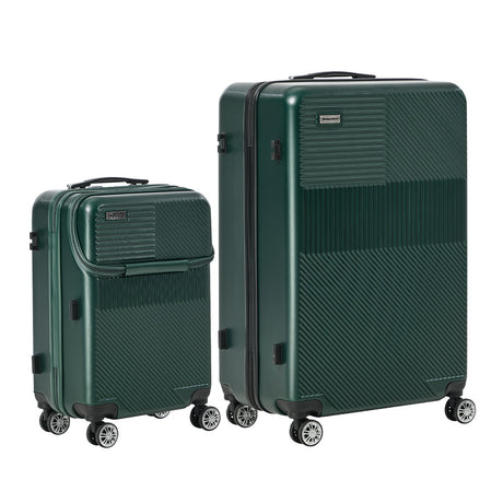 Mazam 2PCS Luggage Suitcase Trolley TSA Lock Carry On Hard Case Green