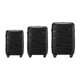 Mazam 3PCS Luggage Set Travel TSA Lock PP Case Black - Close-Up Angle