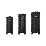 Mazam 3PCS Luggage Set Travel TSA Lock PP Case Black - 45-Degree Angle