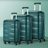 Mazam 3PCS Luggage Set Travel TSA Lock PP Case Green