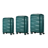 Mazam 3PCS Luggage Set Travel TSA Lock PP Case Green - Side View
