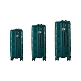 Mazam 3PCS Luggage Set Travel TSA Lock PP Case Green - 45-Degree Angle