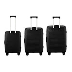 Mazam 3PCS Luggage Suitcase Set TSA Lock Black PP Case
