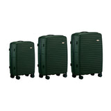 Mazam 3PCS Luggage Suitcase Set TSA Lock Green PP Case
