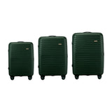 Mazam 3PCS Luggage Suitcase Set TSA Lock Green PP Case