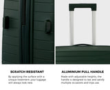 Mazam 3PCS Luggage Suitcase Set TSA Lock Green PP Case - 45-Degree Angle