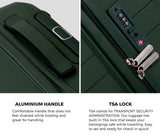Mazam 3PCS Luggage Suitcase Set TSA Lock Green PP Case