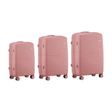 Mazam 3PCS Luggage Suitcase Set TSA Lock Pink PP Case