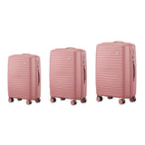 Mazam 3PCS Luggage Suitcase Set TSA Lock Pink PP Case - Top-Down View