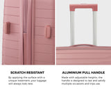 Mazam 3PCS Luggage Suitcase Set TSA Lock Pink PP Case