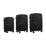 Mazam 3PCS Luggage Suitcase Set Black PP Case TSA Lock