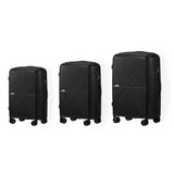 Mazam 3PCS Luggage Suitcase Set Black PP Case TSA Lock