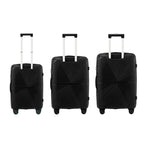 Mazam 3PCS Luggage Suitcase Set Black PP Case TSA Lock