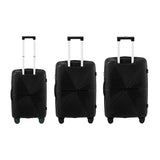 Mazam 3PCS Luggage Suitcase Set Black PP Case TSA Lock - Front View