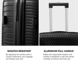 Mazam 3PCS Luggage Suitcase Set Black PP Case TSA Lock