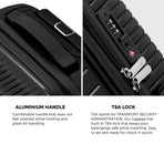 Mazam 3PCS Luggage Suitcase Set Black PP Case TSA Lock