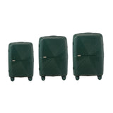 Mazam 3PCS Luggage Suitcase Set Green PP Case TSA Lock - Rear View