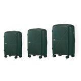 Mazam 3PCS Luggage Suitcase Set Green PP Case TSA Lock
