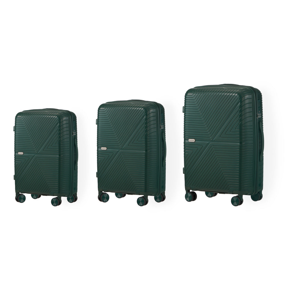 Mazam 3PCS Luggage Suitcase Set Green PP Case TSA Lock