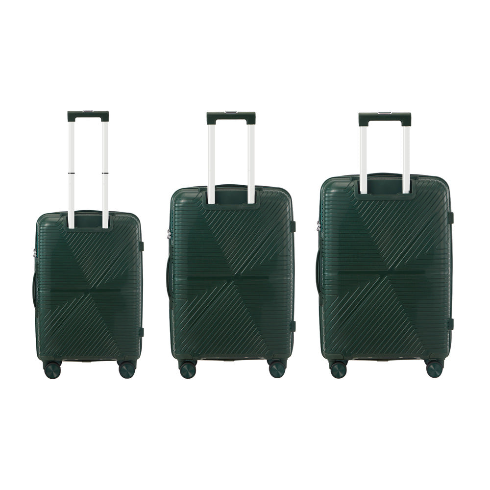 Mazam 3PCS Luggage Suitcase Set Green PP Case TSA Lock