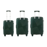 Mazam 3PCS Luggage Suitcase Set Green PP Case TSA Lock - Side View