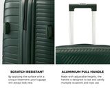 Mazam 3PCS Luggage Suitcase Set Green PP Case TSA Lock - Front View