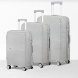 Mazam 3PCS Luggage Suitcase Set Grey PP Case TSA Lock