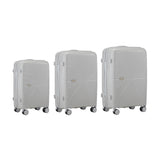 Mazam 3PCS Luggage Suitcase Set Grey PP Case TSA Lock