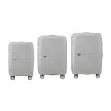 Mazam 3PCS Luggage Suitcase Set Grey PP Case TSA Lock - Rear View