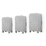 Mazam 3PCS Luggage Suitcase Set Grey PP Case TSA Lock - Side View