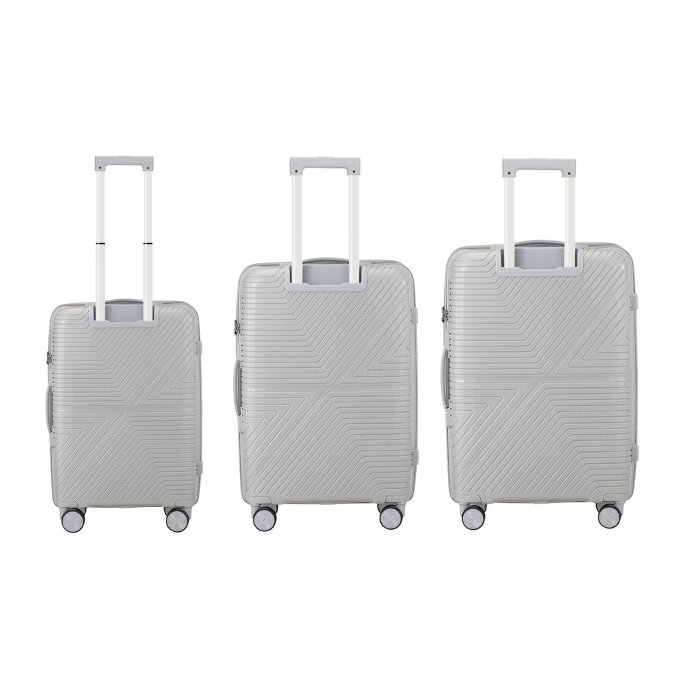 Mazam 3PCS Luggage Suitcase Set Grey PP Case TSA Lock