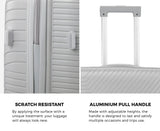 Mazam 3PCS Luggage Suitcase Set Grey PP Case TSA Lock