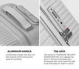 Mazam 3PCS Luggage Suitcase Set Grey PP Case TSA Lock - 45-Degree Angle