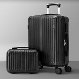 Mazam 2PCS Luggage Suitcase Trolley Set Carry On TSA Hard Case Black - Front View