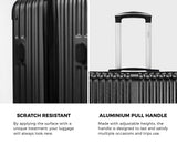 Mazam 2PCS Luggage Suitcase Trolley Set Carry On TSA Hard Case Black