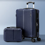Mazam 2PCS Luggage Suitcase Trolley Set Carry On TSA Hard Case Navy
